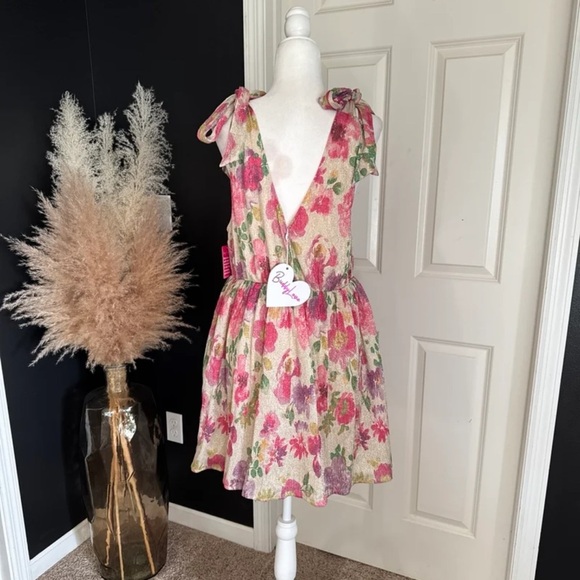 NWT BuddyLove MELANIE TIE-SHOULDER MINI DRESS - RASPBERRY ROSE 
Size Large - Picture 9 of 12